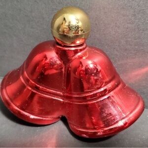 Vintage Avon Christmas Bells "To A Wild Rose" Cologne 1 fl. oz. - 2.25" tall